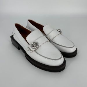 Ganni Embellished Loafer in Egret